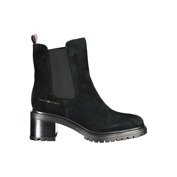 Tommy Hilfiger Black Leather Women Women's Boot